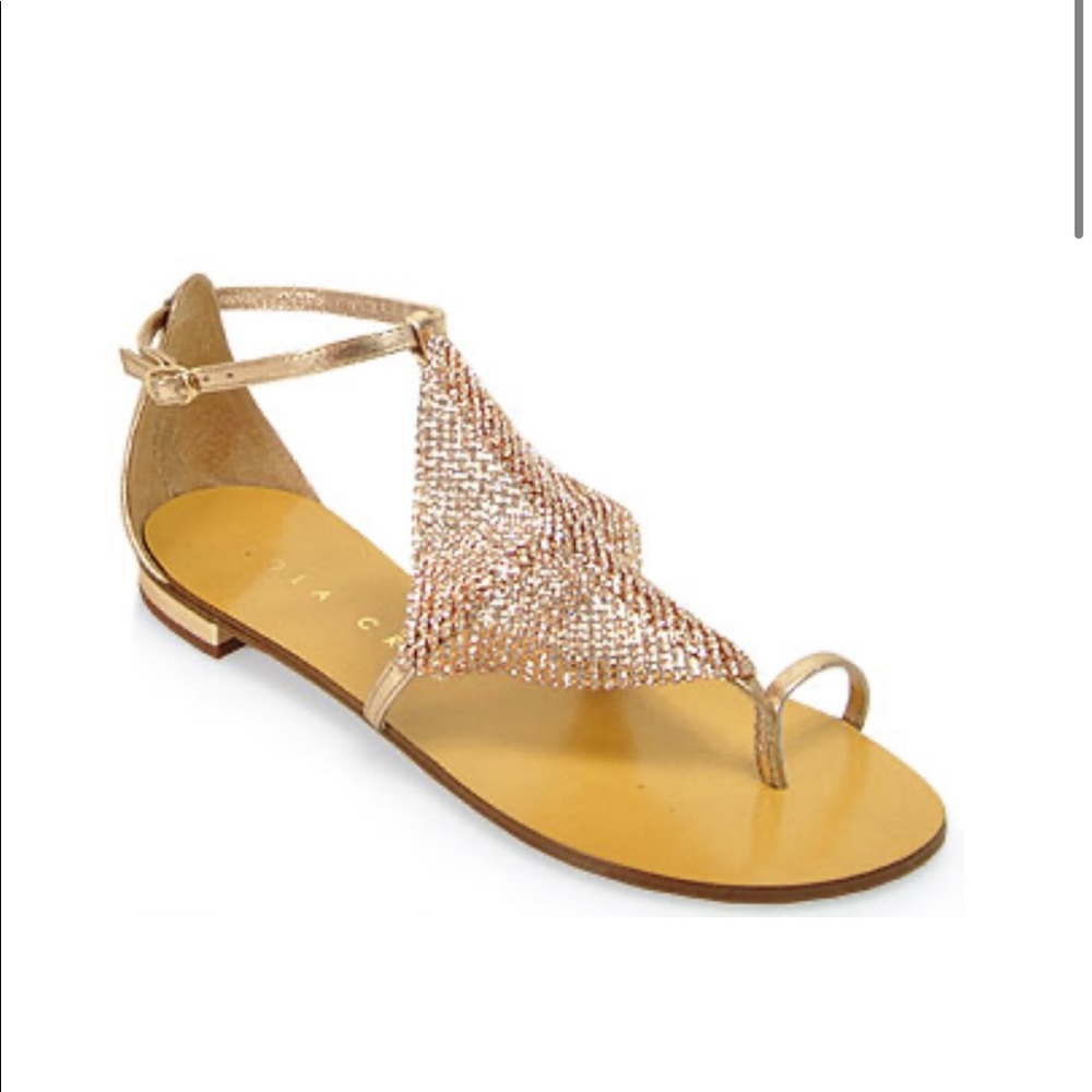 Lola Cruz rose gold metallic sandals